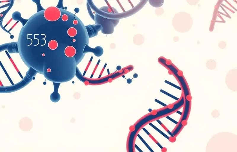 p53 protein interacting with DNA strand illustration